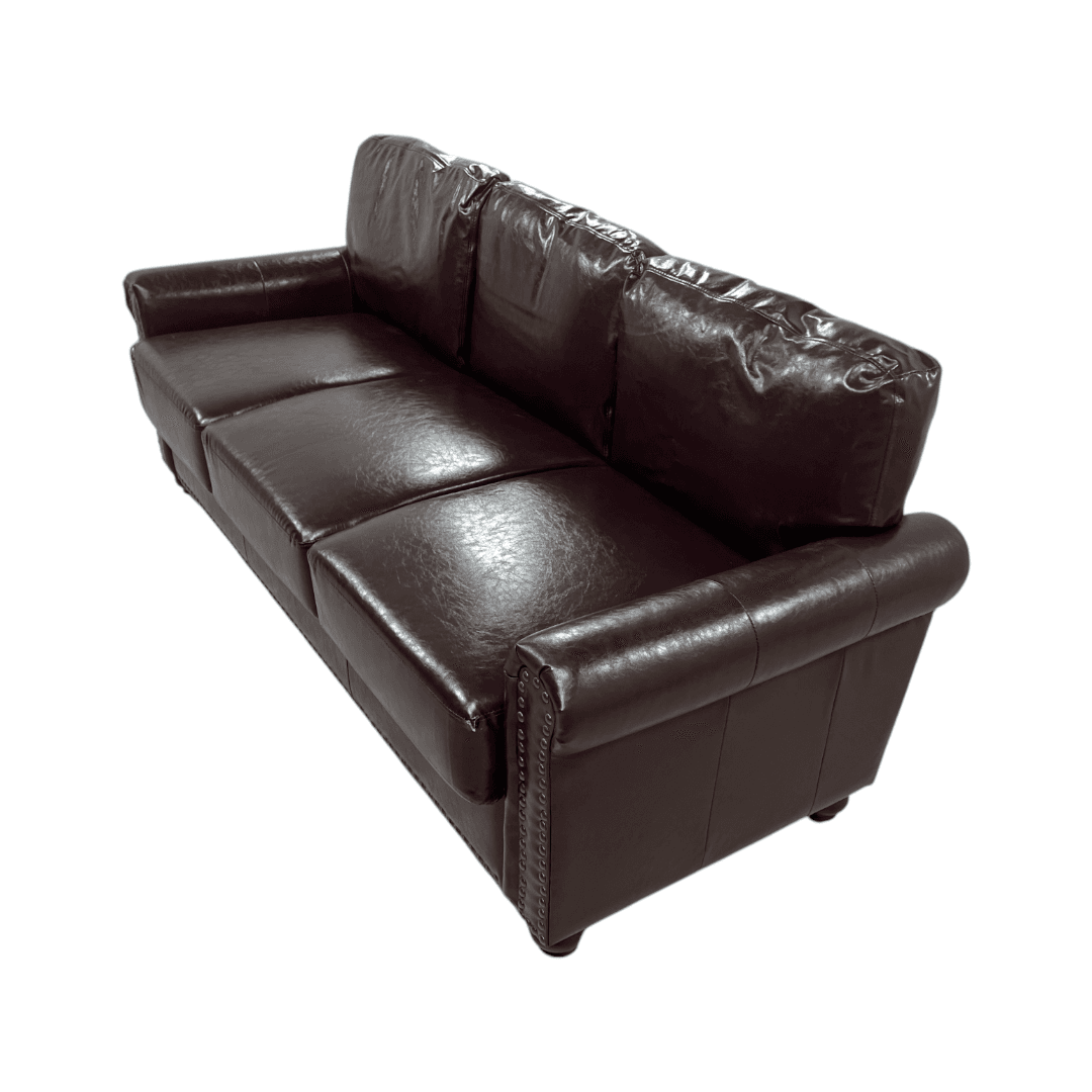 Charlton Home Denardo Faux Leather Rolled Arm Sofa with Storage - Thumbnail 5