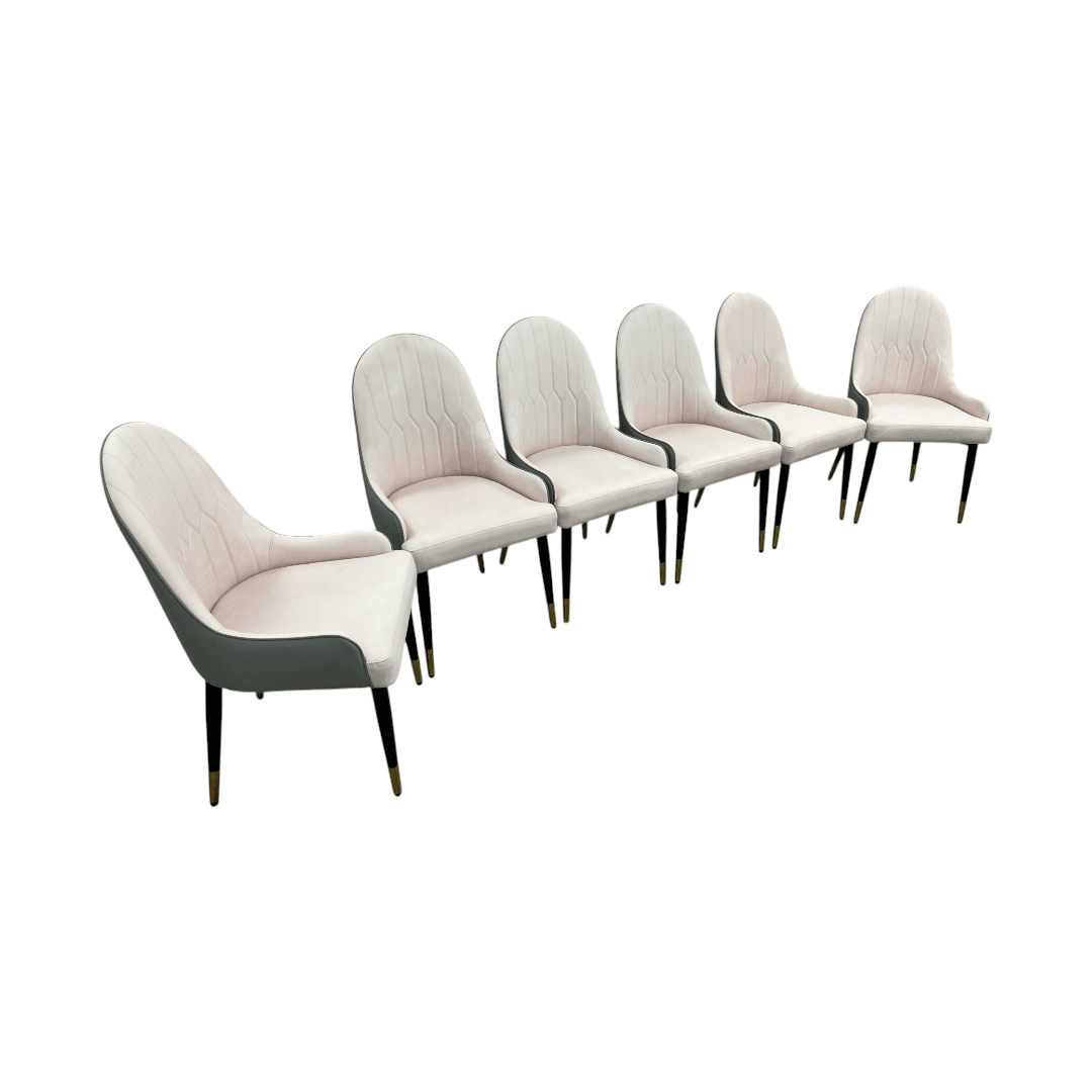 George Oliver Jentree Faux Leather Solid Back Dining Chairs (Set of 6) - Thumbnail 8