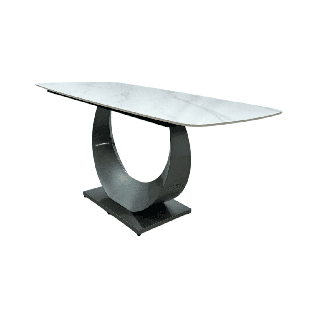 Orren Ellis Modern Sintered Stone Dining Table with Pedestal Base - Thumbnail 6