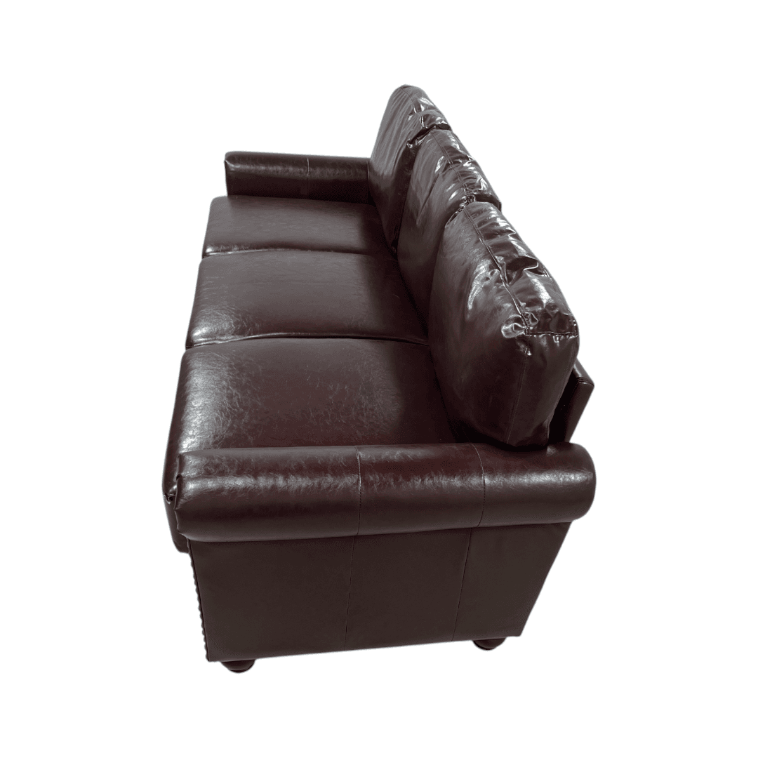 Charlton Home Denardo Faux Leather Rolled Arm Sofa with Storage - Thumbnail 12