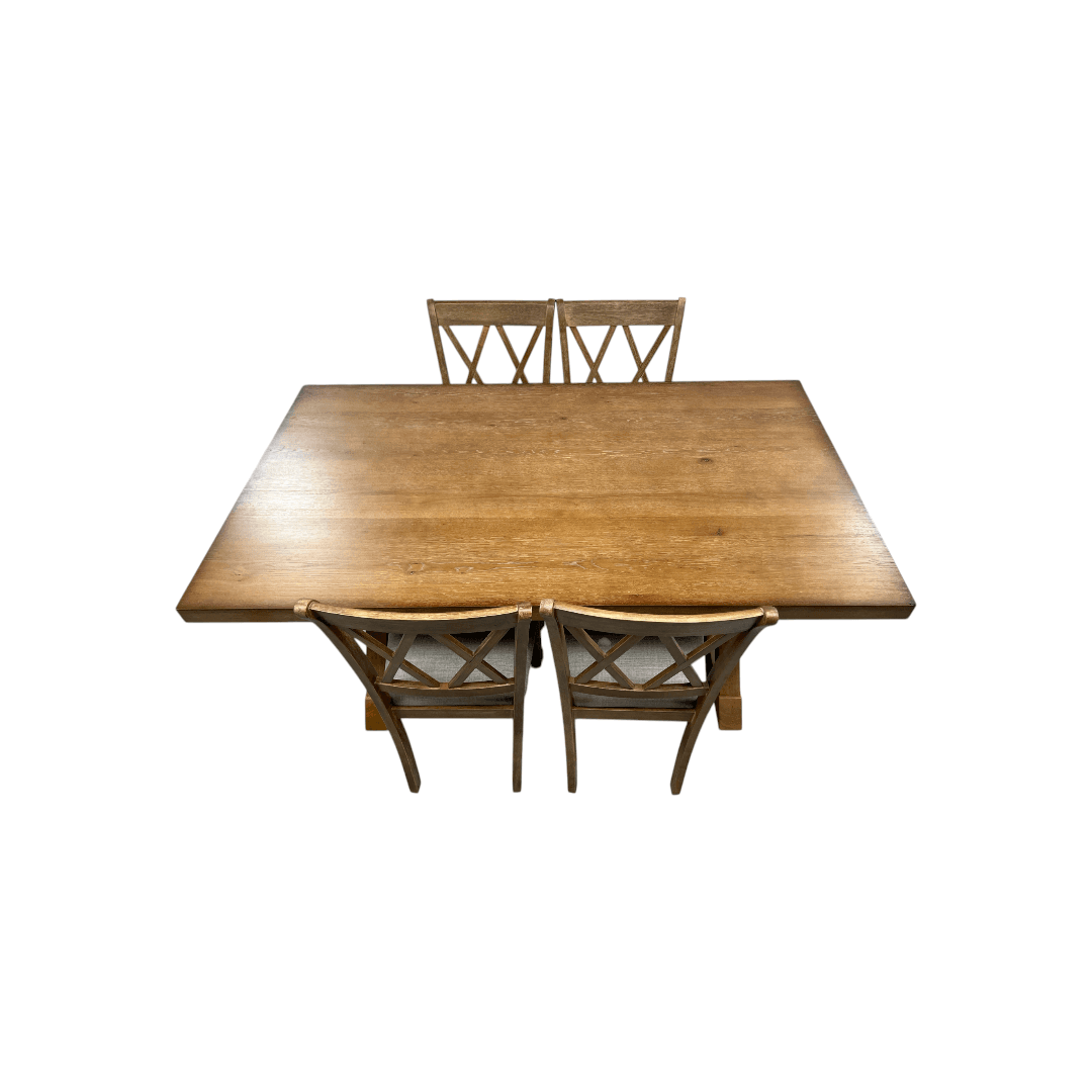 Lark Manor Tamika Enna Morden Farmhouse Wood Trestle Dining Set - Thumbnail 9