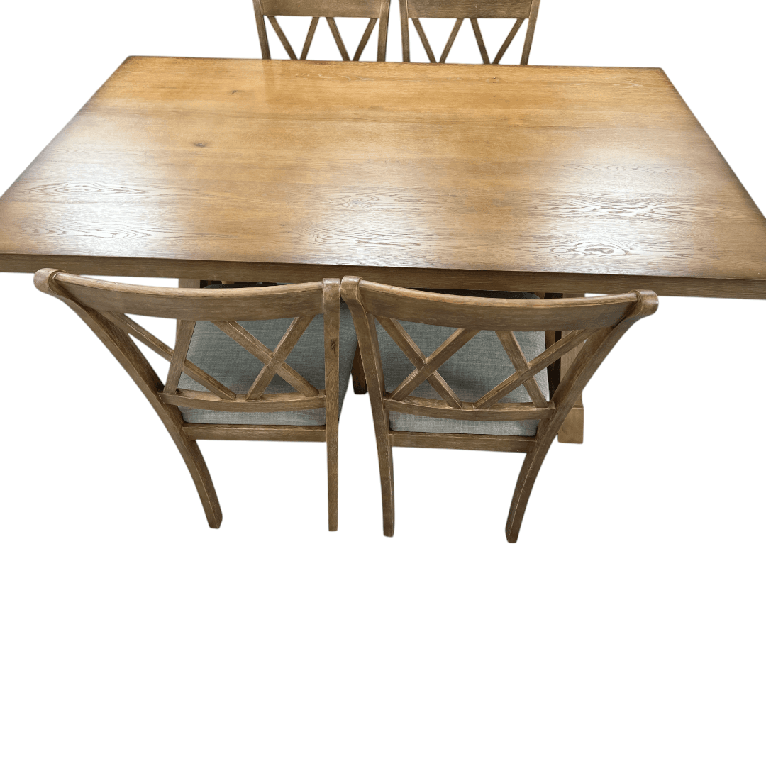 Lark Manor Tamika Enna Morden Farmhouse Wood Trestle Dining Set - Thumbnail 7