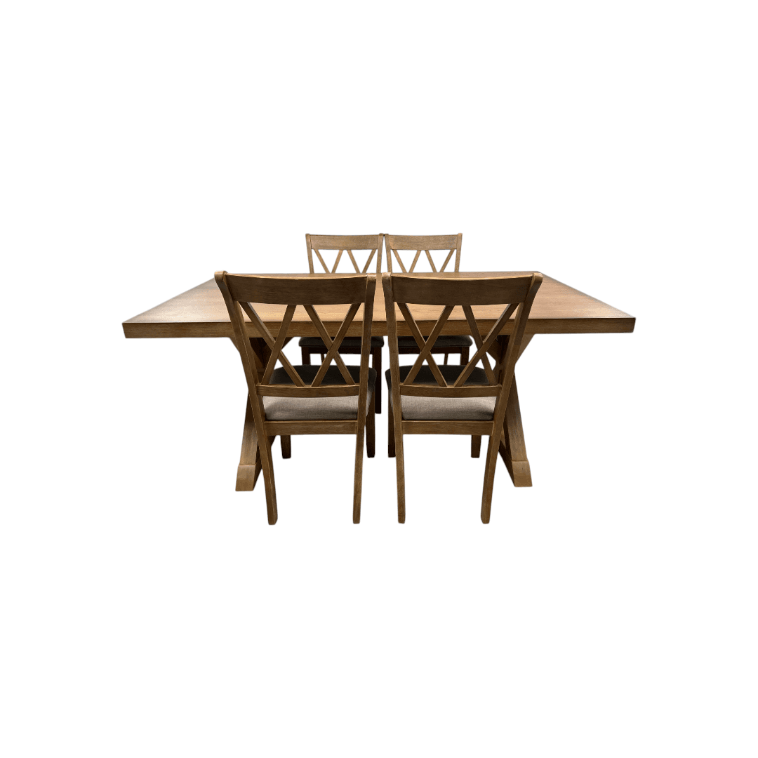 Lark Manor Tamika Enna Morden Farmhouse Wood Trestle Dining Set - Thumbnail 24