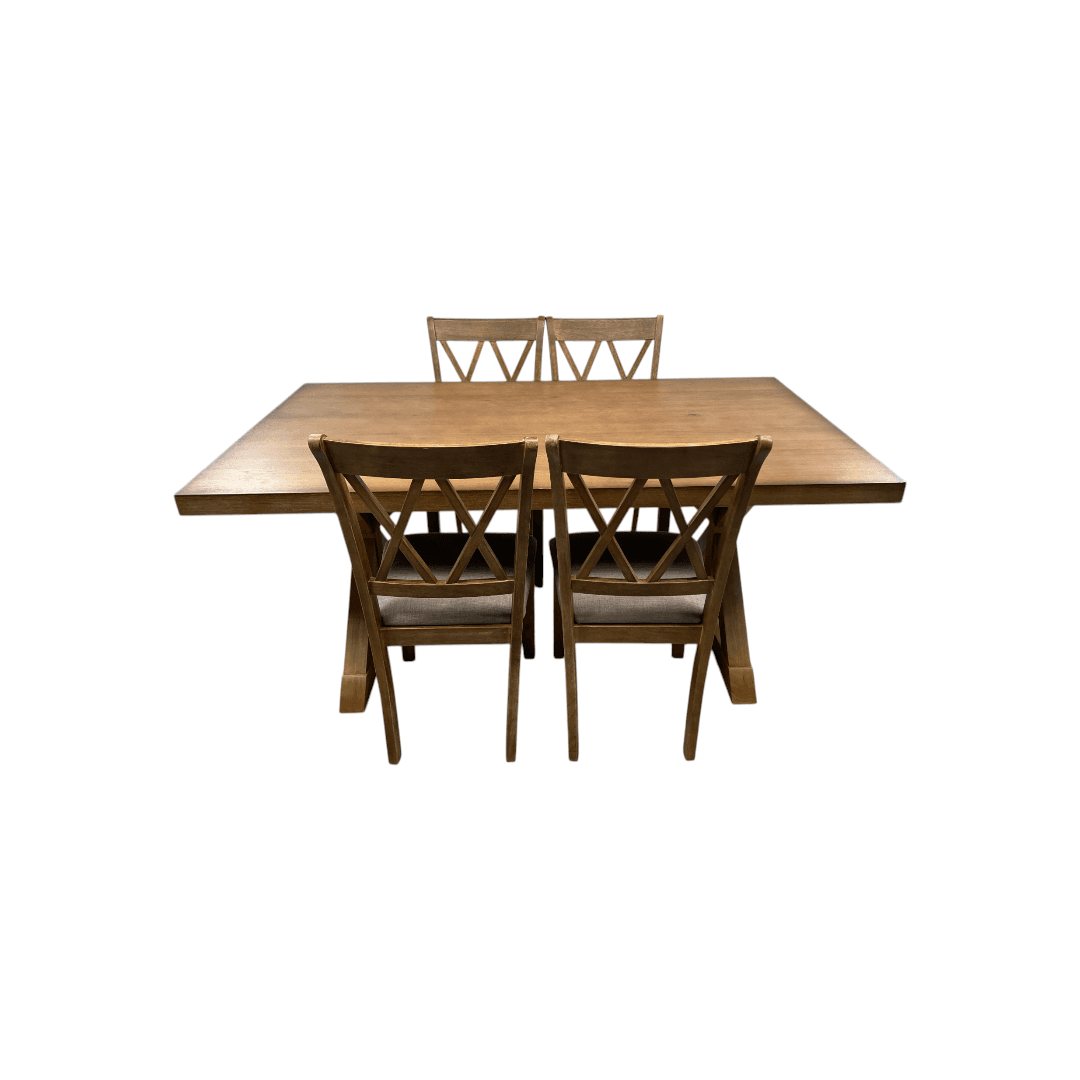 Lark Manor Tamika Enna Morden Farmhouse Wood Trestle Dining Set - Thumbnail 22
