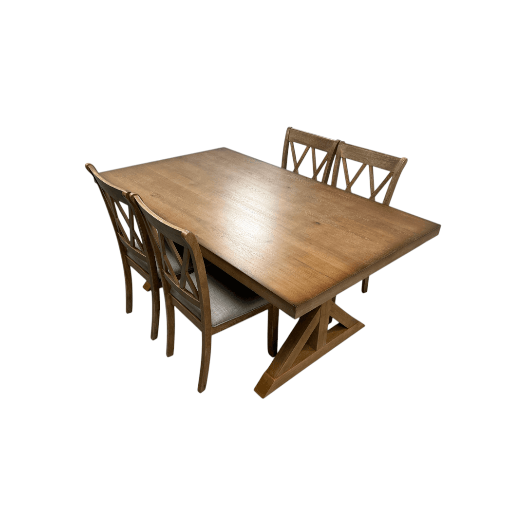 Lark Manor Tamika Enna Morden Farmhouse Wood Trestle Dining Set - Thumbnail 26