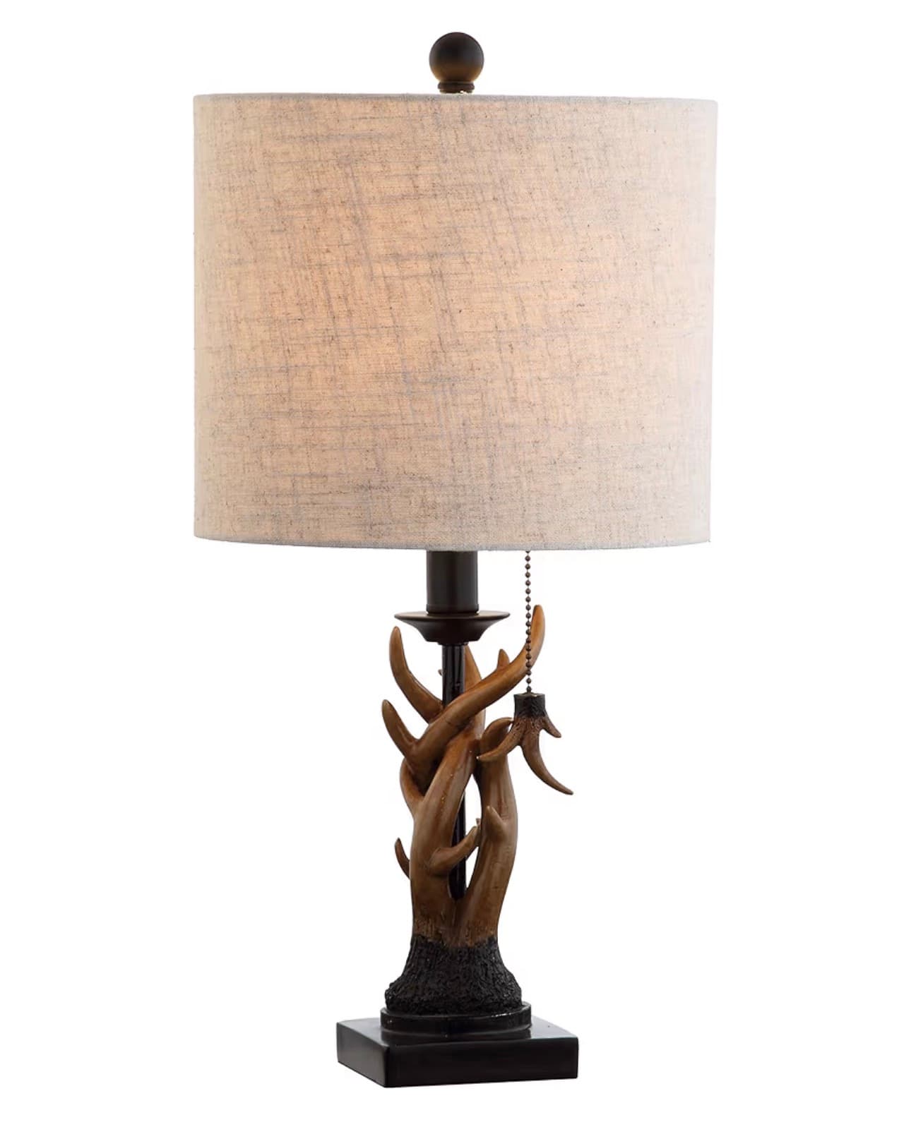 Jonathan Y Antler Table Lamp with Fabric Shade
