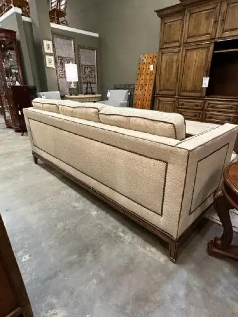 Michael Weiss by Vanguard Furniture Upholstered 3 Cushion Sofa with Nailheads - Thumbnail 3