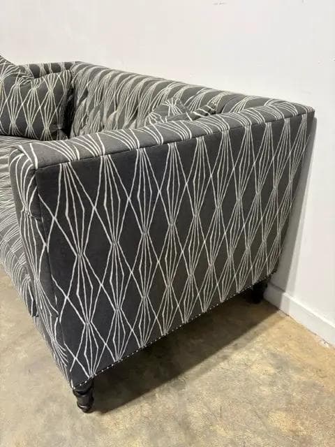 Grey & White Harlequin Fabric Sofa - Thumbnail 4