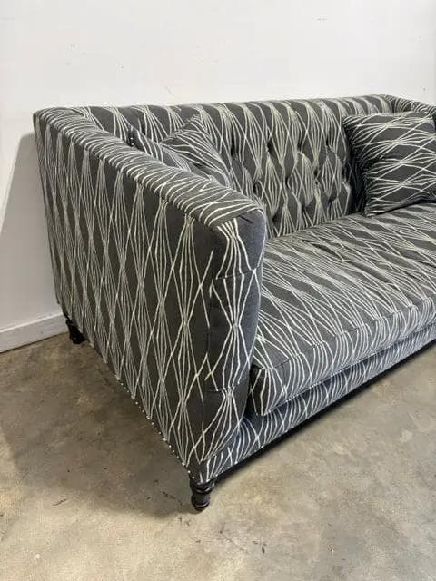 Grey & White Harlequin Fabric Sofa - Thumbnail 3