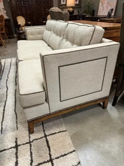 Michael Weiss by Vanguard Furniture Upholstered 3 Cushion Sofa with Nailheads - Thumbnail 2