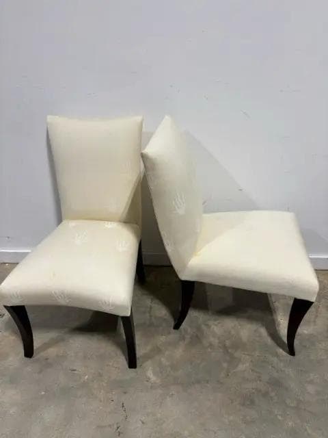 Set Of 4 Donghia Cream Upholstered Dining Chairs - Thumbnail 3