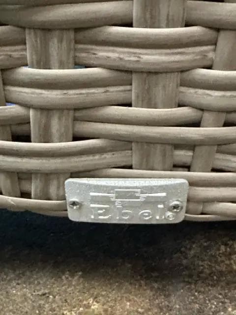 E.B.E.L. Metal Framed Outdoor Swivel Arm Chair with Striped Cushions - Thumbnail 4