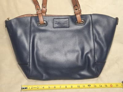 G.H. Bass 3 in 1 Indigo Blue Crossbody Tote / Clutch / Wristlet /Purse~Beautiful - Thumbnail 5