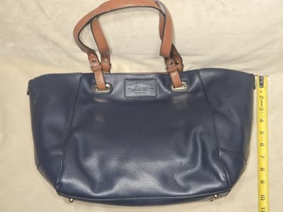 G.H. Bass 3 in 1 Indigo Blue Crossbody Tote / Clutch / Wristlet /Purse~Beautiful - Thumbnail 6