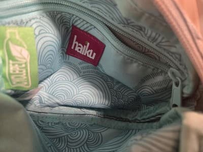 Haiku Jaunt Crossbody Bag - Gray Sage - Eco-Friendly Recycled Fabric - Thumbnail 6