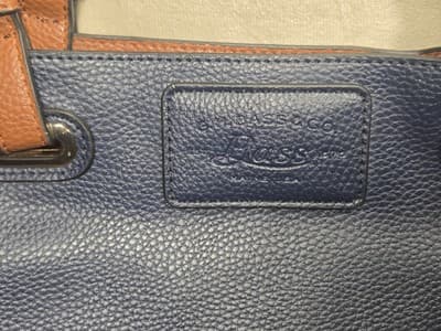 G.H. Bass 3 in 1 Indigo Blue Crossbody Tote / Clutch / Wristlet /Purse~Beautiful - Thumbnail 2
