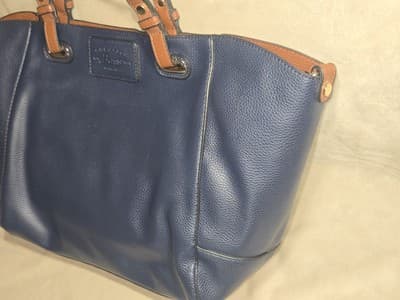 G.H. Bass 3 in 1 Indigo Blue Crossbody Tote / Clutch / Wristlet /Purse~Beautiful - Thumbnail 3