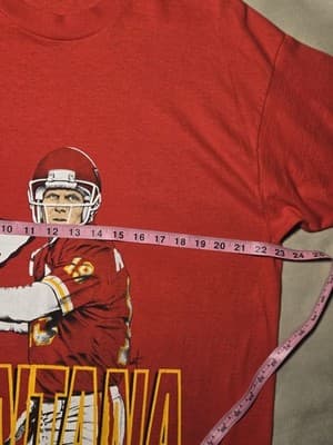 Vintage 90s Joe Montana Kansas City Chiefs T-Shirt Men's XL Fruit of the Loom US - Thumbnail 9