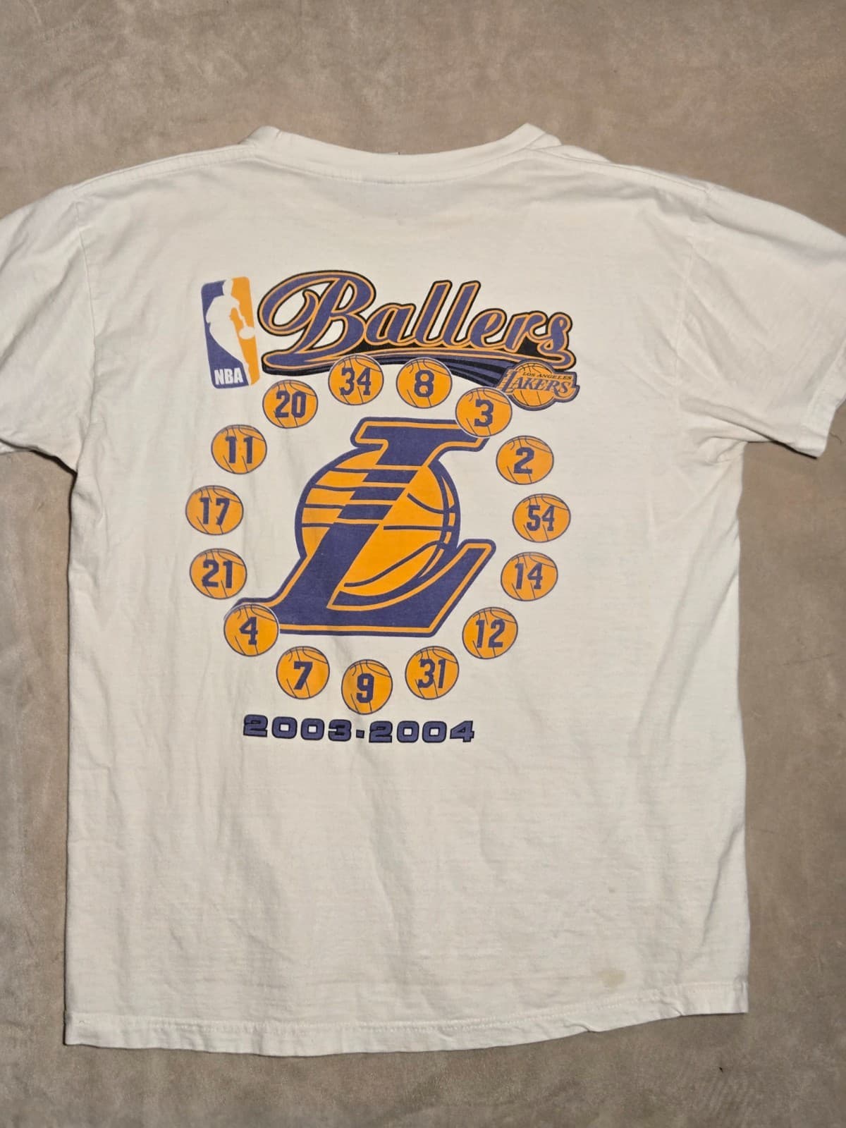 Vintage 2003 2004 LA Lakers History In The Making T-Shirt L Kobe Shaq NBA 00s - Thumbnail 2