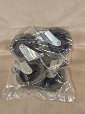 4 Pcs 4" Heavy Duty Swivel Caster Set 2 Wheel Locks Bolt mount Stem Mount - Thumbnail 2