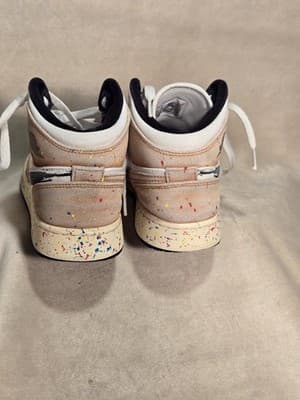 Air Jordans Multicolor Suede and Canvas Jordan 1 Mid SE Brushstroke Sneakers... - Thumbnail 8