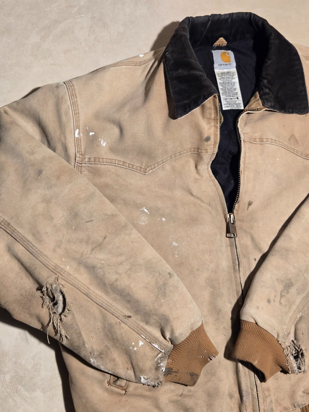 Vintage Carhartt J14 BRN Santa Fe Jacket Brown Duck Canvas Quilt Lined XL - Thumbnail 5