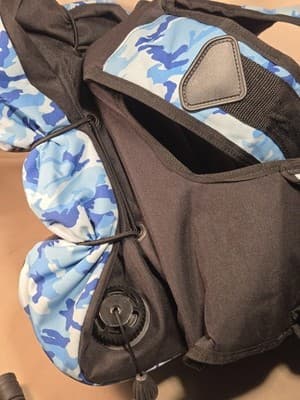 ​Vintage Snags BCD Blue Camo + SCBA Storage Bag - AS-IS REPAIR - ANDI/SSA Scuba - Thumbnail 12