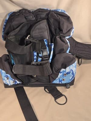 ​Vintage Snags BCD Blue Camo + SCBA Storage Bag - AS-IS REPAIR - ANDI/SSA Scuba - Thumbnail 14