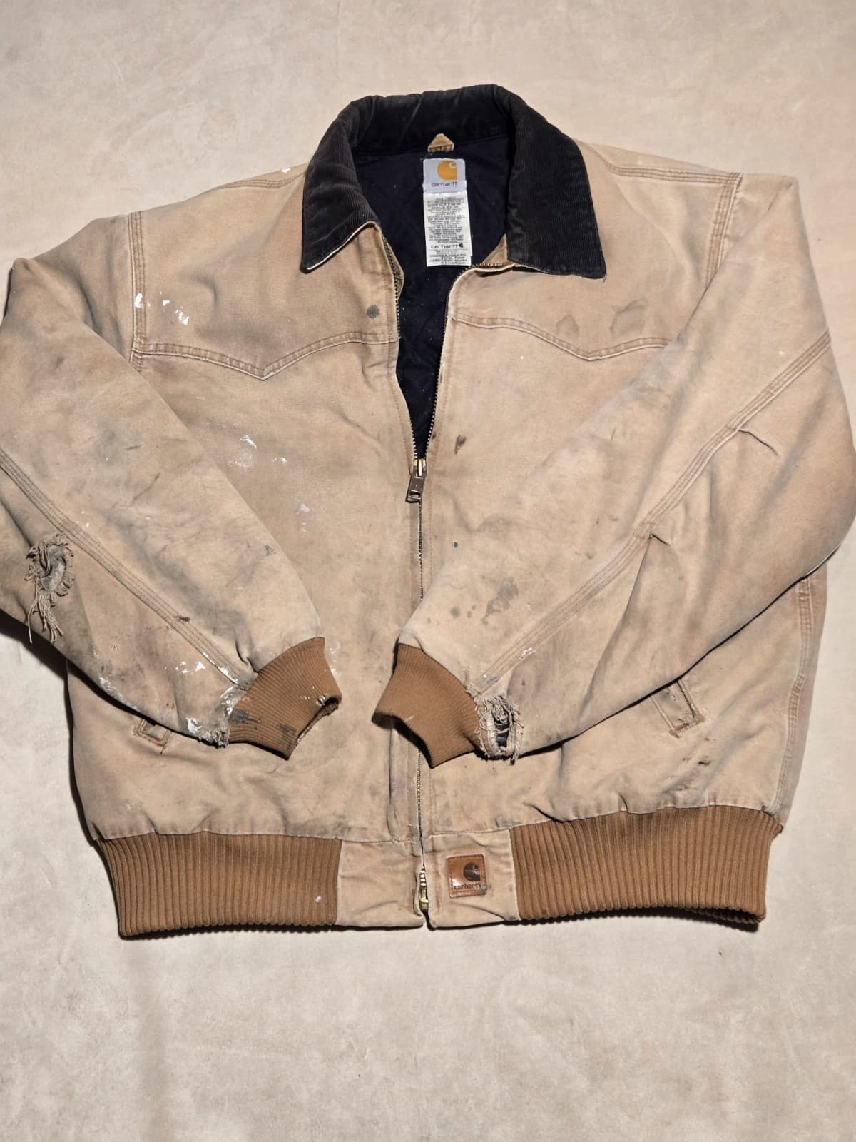 Vintage Carhartt J14 BRN Santa Fe Jacket Brown Duck Canvas Quilt Lined XL - Thumbnail 2