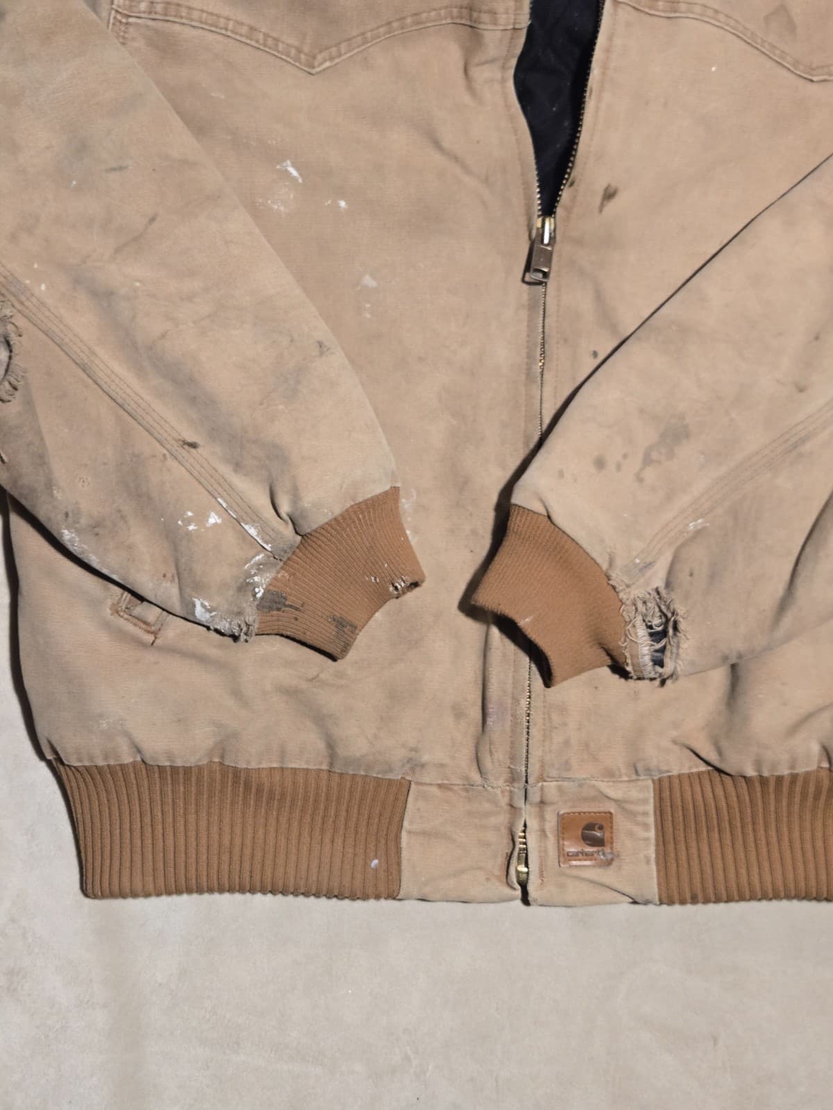 Vintage Carhartt J14 BRN Santa Fe Jacket Brown Duck Canvas Quilt Lined XL - Thumbnail 3