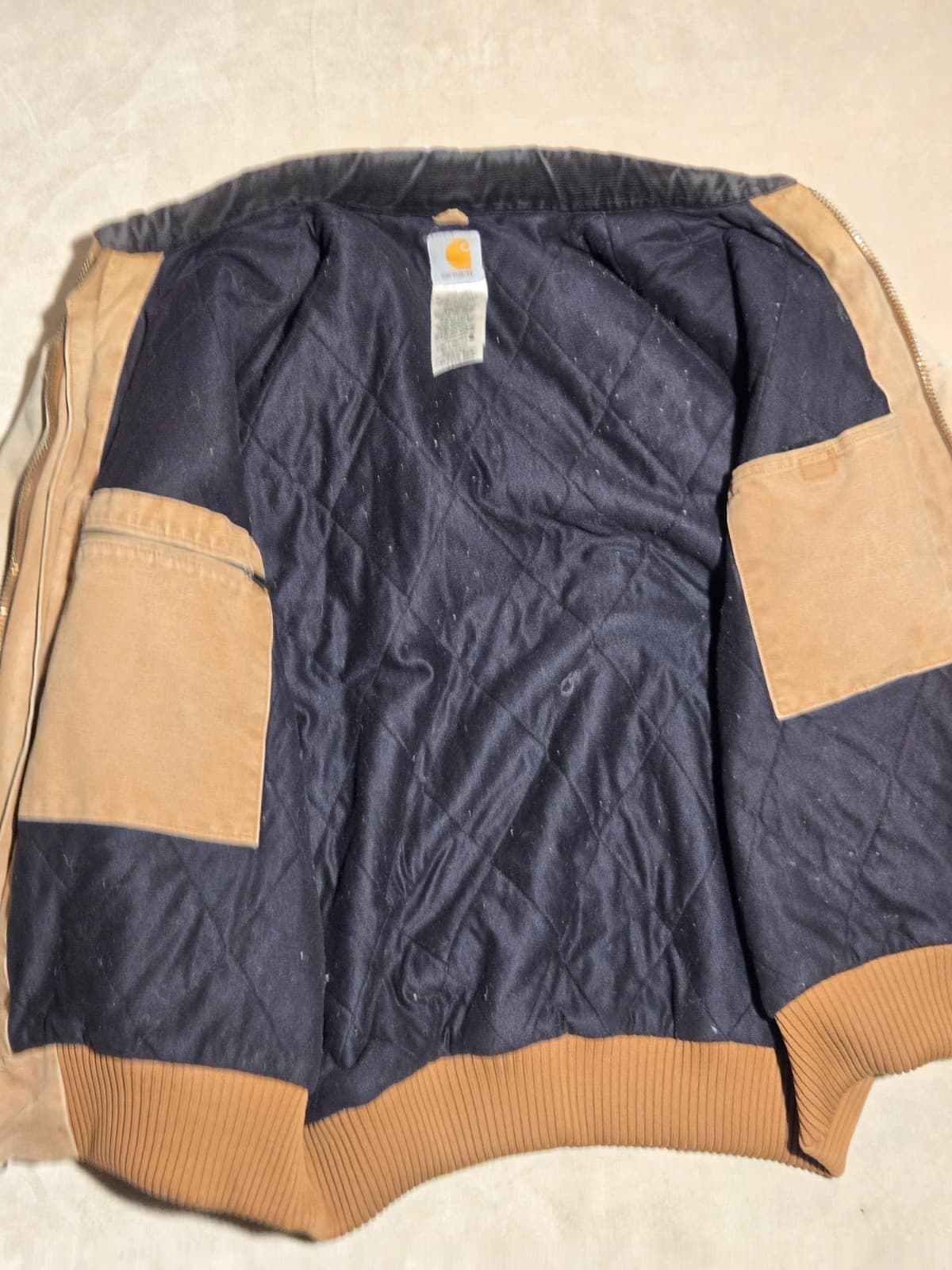 Vintage Carhartt J14 BRN Santa Fe Jacket Brown Duck Canvas Quilt Lined XL - Thumbnail 8