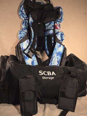​Vintage Snags BCD Blue Camo + SCBA Storage Bag - AS-IS REPAIR - ANDI/SSA Scuba - Thumbnail 24