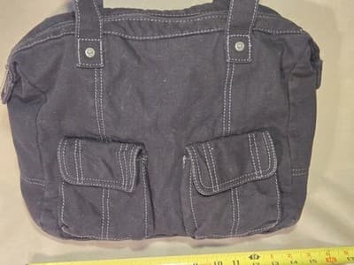 Thirsty-One Women's Black Cotton Shoulder Straps Jeans Shoulder Bag One Size - Thumbnail 8
