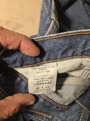 Wrangler Riggs FR Carpenter Jeans Mens 38x34 Indigo Blue Flame Resistant FR3W020 - Thumbnail 6