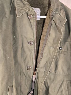 Vintage 1985 USN A-2 Deck Jacket Stenciled US Navy Military Coat Large 42-44 USA - Thumbnail 3