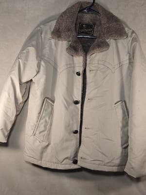 Vtg 70s Westwind Rancher Jacket Mens XL Western Cowboy Sherpa Lined Tan USA Made - Image 1
