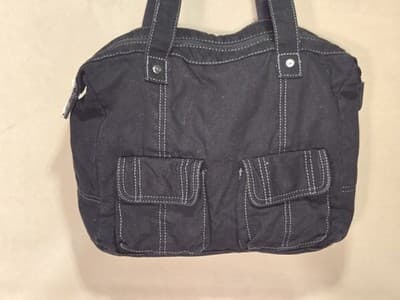 Thirsty-One Women's Black Cotton Shoulder Straps Jeans Shoulder Bag One Size - Thumbnail 2