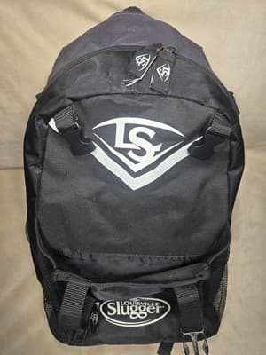 LOUISVILLE SLUGGER 14x16 BACKPACK BLACK GRAY in EUC - Thumbnail 5