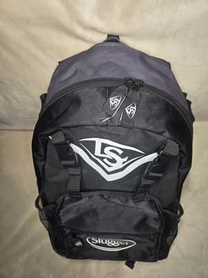 LOUISVILLE SLUGGER 14x16 BACKPACK BLACK GRAY in EUC - Thumbnail 4
