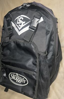 LOUISVILLE SLUGGER 14x16 BACKPACK BLACK GRAY in EUC - Thumbnail 2