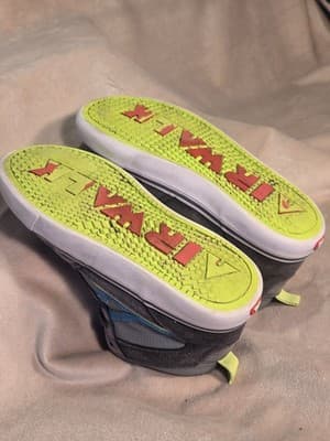 Air Walk Shoes High Top Boys Gray Leather Suede Green Lace Up Sneakers 3y - Thumbnail 6
