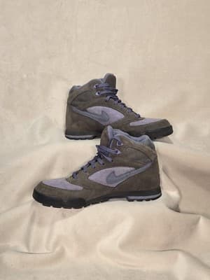 Vtg 1993 Nike 930507 Purple Brown Lace-Up Leather Ankle Hiking Boots Women's 8 - Thumbnail 6