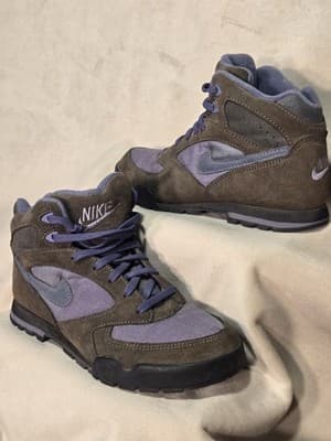 Vtg 1993 Nike 930507 Purple Brown Lace-Up Leather Ankle Hiking Boots Women's 8 - Thumbnail 4