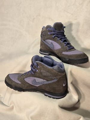 Vtg 1993 Nike 930507 Purple Brown Lace-Up Leather Ankle Hiking Boots Women's 8 - Thumbnail 5