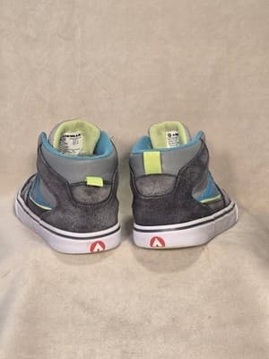 Air Walk Shoes High Top Boys Gray Leather Suede Green Lace Up Sneakers 3y - Thumbnail 8