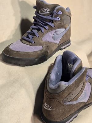 Vtg 1993 Nike 930507 Purple Brown Lace-Up Leather Ankle Hiking Boots Women's 8 - Thumbnail 2