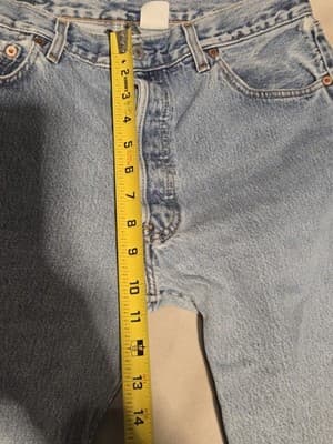 Vtg 90s Levi’s 501 Button Fly Jeans Made in USA |Mid Wash Straight Leg | 34 x 36 - Thumbnail 6