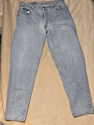 Vtg 90s Levi’s 550 Orange Tab Jeans Made in USA | Light Wash Relaxed Fit | 38 x - Thumbnail 2