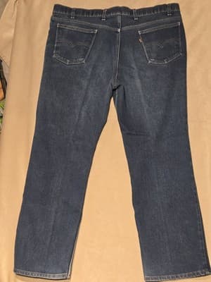 Vtg 80s Levi’s Action Jeans Red Tab Made in USA | Dark Wash Straight Leg | 40x30 - Thumbnail 3