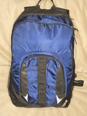 Reebok Trainer Backpack Logo Blue Black Laptop Compartment Padded - Image 1